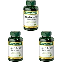 Saw Palmetto Support for Prostate and Urinary Health, Herbal Health Supplement, 450mg, 250 Capsules (Pack of 3)