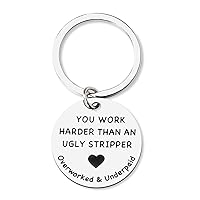 Thank You Gifts for Coworkers Employee Gifts Keychain for Women Men Coworker Leaving Gifts Engraved Keychain