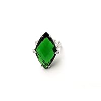 R6495 Fancy Green Helenite Marquise Shape Sterling Silver Modern Ring