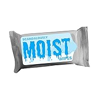 Scandalously Moist Wipes Pocket Size Wet Towelettes - Funny Travel Wipes for Women Stocking Stuffer Ideas Disposable 15 Count