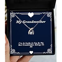 Fancy Grandmother Gifts, I'm As Lucky As Can Be The Best Grandmother Belongs to Me, Grandmother Wishbone Dancing Necklace from Granddaughter