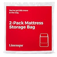 Linenspa Mattress Bag - 2 Pack Queen/Full Mattress Storage Bag for Moving and Storage - Mattress Protection – Polyurethane Mattress Storage bag Queen/Full, Clear