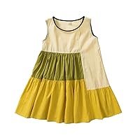 Girls' 2021 new summer middle and large children's Korean sleeveless dress children's loose Princess foreign style skirt