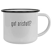 got aristotl? - 12oz Camping Mug Stainless Steel, Black