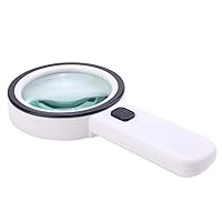 Loupes,Magnifyiglass with Light, 30X High Magnification Optics Hd Glass Lens Handheld Magnifier for Seniors Low Vision Books Pages Magazines Newspapers Maps, Readiidentification Loupe