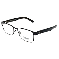 Polo Ralph Lauren PH 1157 9038 Matte Black Metal Rectangle Eyeglasses 55mm