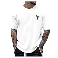 Mens Personalised Graphic Tees Round Neck Short Sleeve Loose Summer Tops Fashion T-Shirt with Creative Letters Retro Print