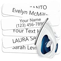 100pc Iron on Name Labels for Clothing & Fabrics - Washable Precut 2”x0.37” Personalized Name Tags for Clothes - Clothing Labels for Nursing Home, Day Care & Organization Needs