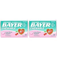 Bayer Chewable Low Dose Aspirin Cherry, 36 Count (Pack of 6)