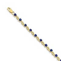 14k Gold Sapphire Bracelet Measures 4mm Wide Jewelry Gifts for Women
