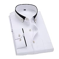 Men Spring Wedding Shirt Formal Long Sleeve Plus Size Dress Shirts Formal Blouse Black