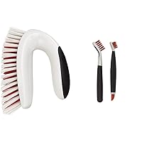 OXO All-Purpose Scrub Brush, Black/White, One Size and OXO Good Grips Deep Clean Brush Set