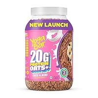 Aelona Super High Protein Oats 850g | 22g Protein | Choco Almond Oatmeal | Whey and Probiotics | High Absorption | High Fiber Oats for Weight | Dark Chocolate Oats Breakfast Cereal
