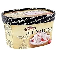 Turkey Hill All Natural Strawberries & Cream, Ice Cream, 48 Fluid ounce