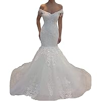 Off Shoulder Sequins Mermaid Wedding Dresses for Bride Detachable Train Lace up Corset Bridal Ball Gowns