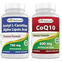 Best Naturals Acetyl L-Carnitine and Alpha Lipoic Acid 750 mg & CoQ10 600 mg