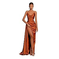 Basgute Satin Corset Prom Dresses Slit Long 2024 Off Shoulder Strapless Formal Evening Party Cocktail Gown for Women