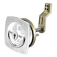 Perko 0931DP1WHT Flush-Mount Locking Latch with Offset Cam Bar and Flexible Polymer Strike for 1-1/8