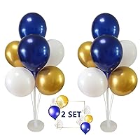 2 Packs balloons Stand kit Table Decorations Gold Blue White Balloons Table Centerpiece Supplies for Christmas New Year Wedding Anniversary Graduation Birthday Shower Baby Party