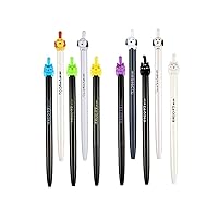 RECHENG With pen holder cartoon cat pens set,so cute kawaii fun black ink  pens for kids gift office school supplies,24pcs writing pens set