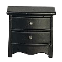 Dollhouse Black Bedside Chest Nightstand Miniature Bedroom Furniture 1:12
