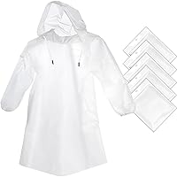 Cosowe Rain Ponchos Disposable for Adults Kids, Clear Raincoats with Hood