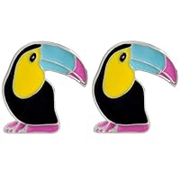 Toucan Lapel Pin 2 Piece Set Birds Enamel Brooch Pins Accessories Badges Gifts