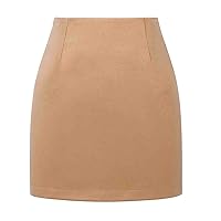 Womens High Waist Mini Skirts Bodycon Plaid Print Pencil Skirt Sexy Office Work Skirts Vintage Woolen Winter Short Skirts