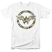 Popfunk Wonder Woman Camo Wonder Woman Logo Unisex Adult T Shirt (Small) Camo