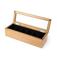 6-Slot Watch Box European Watch Storage Box Wooden Jewelry Window Display Collection Box Suitable for Men and Women Travel Gifts