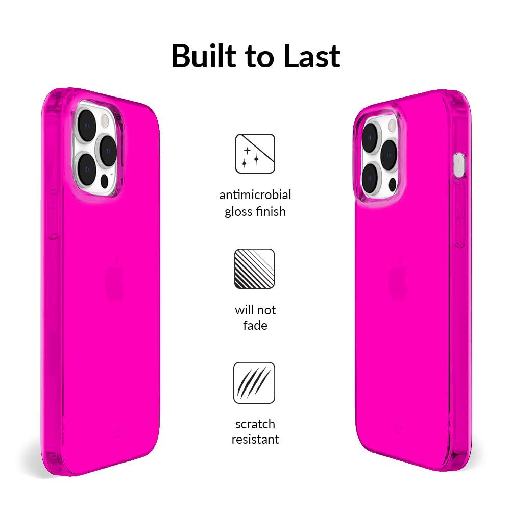 Velvet Caviar Compatible with Neon iPhone 14 PRO MAX Case Hot Pink [8ft Drop Tested] Protective Clear Color Cases for Women (Neon Pink)