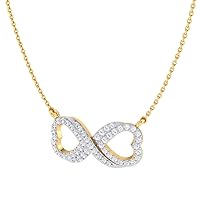 VVS Certified Dainty Necklace 18K White/Yellow/Rose Gold 0.33 Carat Natural Diamond Pendant With 18k Rhodium Plated White Gold Chain/Diamond Necklace For Women