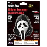 Fun World Ghost Face Hidden Screamer Motion Activated Decoration, 3.45