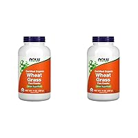 NOW Supplements, Certified Organic and Non-GMO, Wheat Grass Powder, Green Superfood, 9-Ounce (Pack of 2)