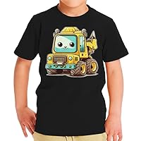 Cartoon Construction Truck Toddler T-Shirt - Funny Kids' T-Shirt - Cute Tee Shirt for Toddler