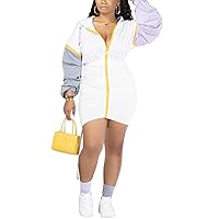 Womens Sexy Removable Sleeve Hooded Zipper Bodycon Lace Up Party Clubwear Jackets Dress
