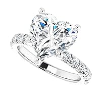 Moissanite Star Moissanite Ring Heart 5.0 CT, Moissanite Engagement Ring/Moissanite Wedding Ring/Moissanite Bridal Ring Set, Sterling Silver Ring, Perfact for Gift Or As You Want
