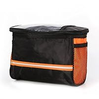 OLIVE US-Bicycle Bike Cycling Handlebar Bag Front Frame Tube Pouch Basket Pannier Outdoor(Orange)