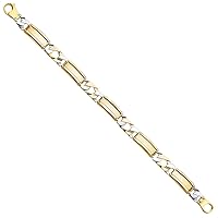 14k Yellow Gold and White Gold Mens Bracelet Jewelry Gifts for Men