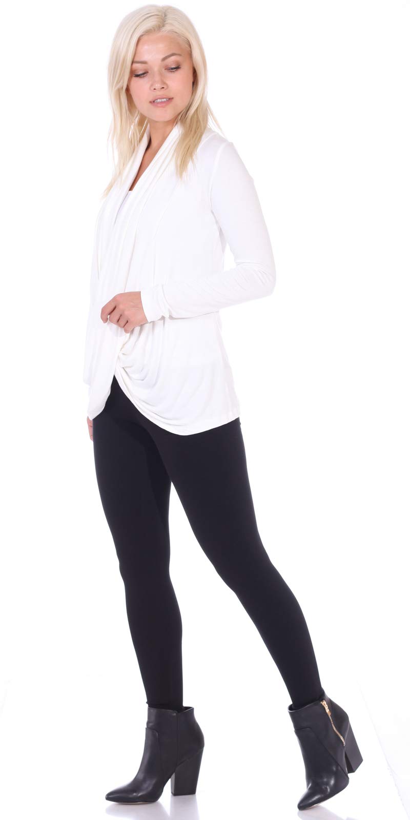 Popana Womens Casual Long Sleeve Criss Cross Fall Cardigan Plus Size Made in USA