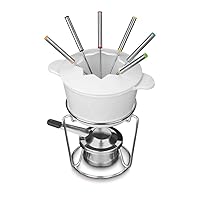 Cuisinart 13-Piece Cast Iron Fondue Set, White, 10