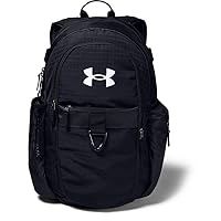 Under Armour Men's Lacrosse Backpack, Black (002)/White, One Size Fits All
