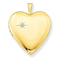 1/20 Gold Filled Polished Engravable Spring Ring Not engraveable 20mm Diamond Love Heart Photo Locket Pendant Necklace Jewelry for Women