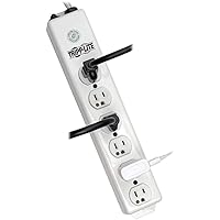 Tripp Lite 6 Outlet Medical-Grade Power Strip, UL1363 NOT for Patient-Care Vicinity, 6ft Cord w/ 5-15P-HG Plug (PS-606-HG) White