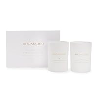 Aroma360 - My Way - Paris Collection Candle Duo - Luxury Scented Candles with Essential Oils - Lush Sandalwood, Warm Virginia Cedar & Iris - Aromatherapy - Soy Candles - 80hr Burn - 11 oz - Set of 2