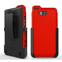 Case with Clip Compatible with Sonim XP8 Phone Model XP8800. Heavy Duty Rotating Belt Clip Holster and Durable Flexible Protective Case Combo (Red)