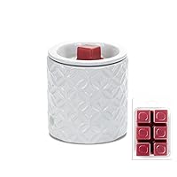 Ceramic Fragrance Warmer Melter,Electric Wax Melter Candle Wax Warmer for Scented Wax, Candle Wax Melts Burner Oil Fragrance Warmer, No Flame No Smoke No Soot (2.9oz Apple Scent Wax Included)