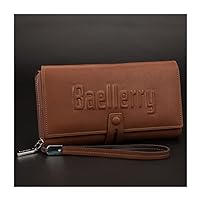European and American Multi -Function Hand -Grabbing Long Wallet Men's Handbags Large -Capacity Handbag Wallet (Color : Deepbarsbar)