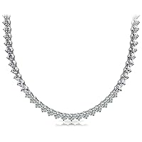 7.00 Ct Ladies Round Cut Diamond Tennis Necklace in 14 Kt White Gold
