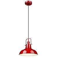 zeyu Modern Dome Pendant Light, 1-Light Kitchen Ceiling Pendant Lighting Fixture, Red Finish, 016-1 RED